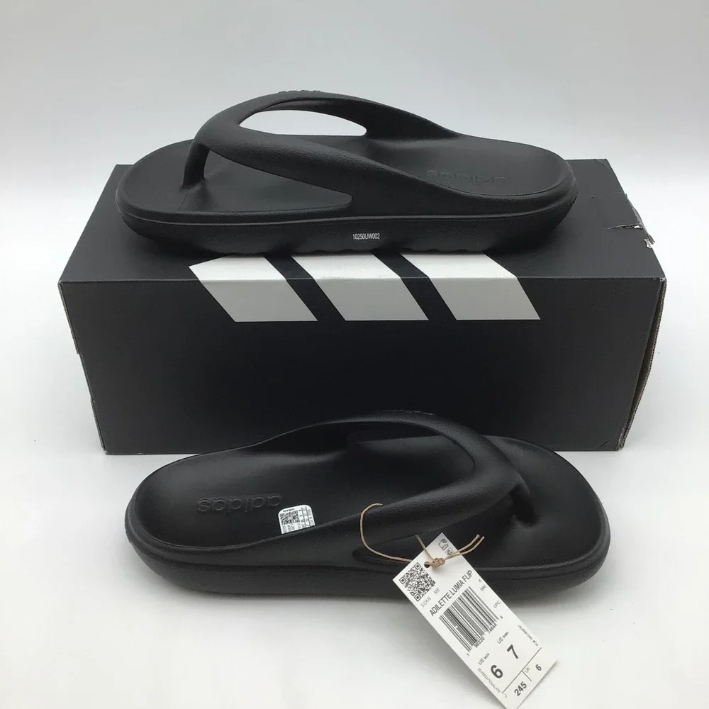 Adidas Adilette Lumia Flip Flop Core Black JR9715 Mens Size 6 Womens Size 7 NEW